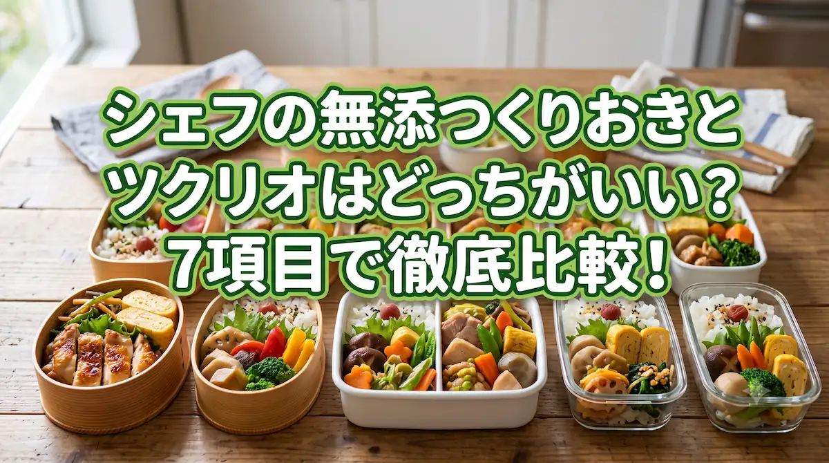 シェフの無添つくりおきとツクリオはどっちがいい？7項目で徹底比較！